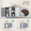 Armoire de rangement à piédestal, lavabo de salle de bain avec 2 portes de grange et tablette réglable (sans lavabo)-130604175