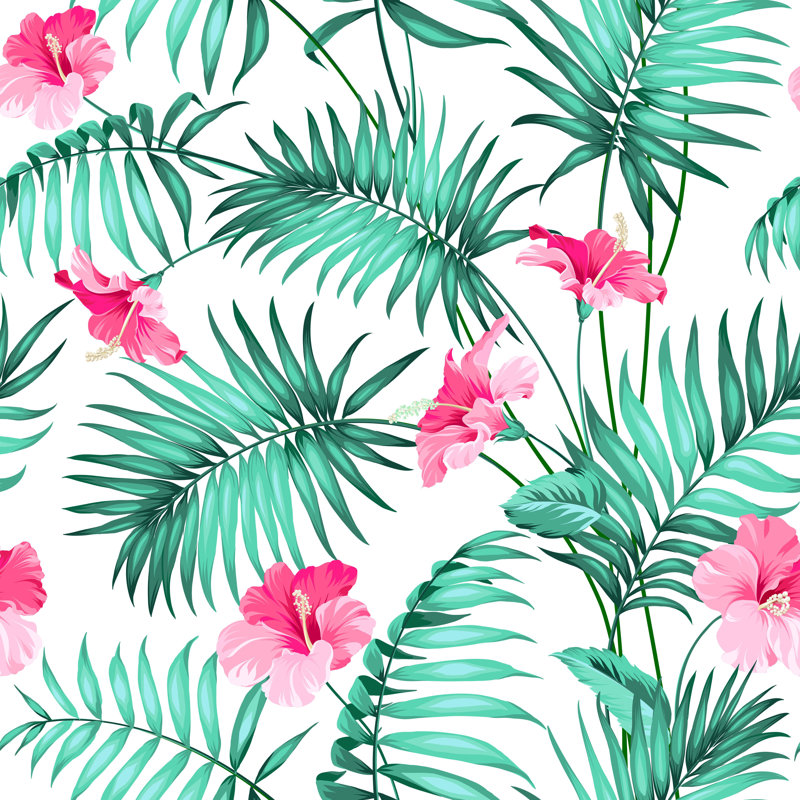 Rouleau de papier peint à motif de feuilles tropicales Bartell, L 16,67 po x l 25 po
