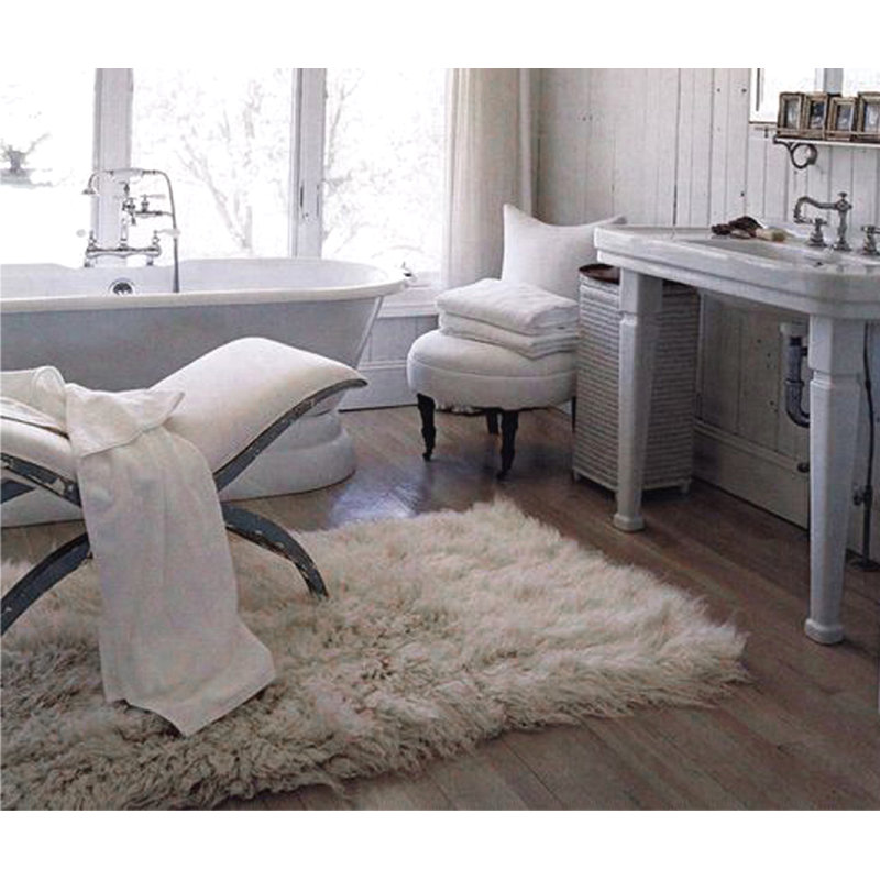 Ultra-plush Greek Flokati rugs. Thick 4" shag pile. Cugina Wool Area Rug, Rectangle 4' x 6'