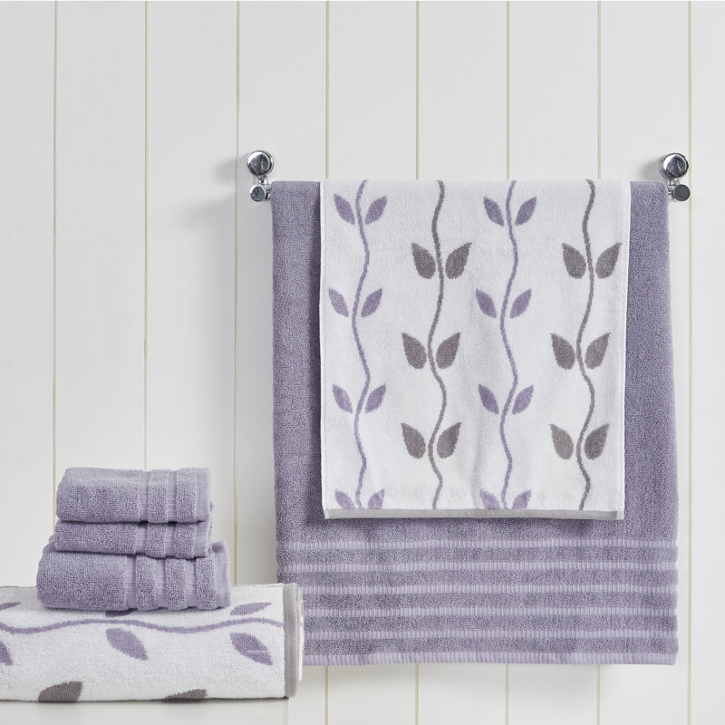 Organic Cotton Grey Lavender 6-Piece Towel Set