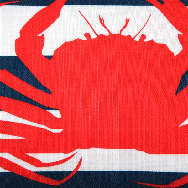 Crab Striped Reversible Throw Pillow