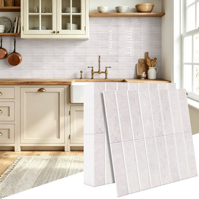11.81" x 11.81" 3D Subway Peel and Stick Tile Backsplash, Waterproof and Self-Adhesive Wall Tiles for Kitchen & Bathroom, 2mm Thicker Cover 9.7sq.ft