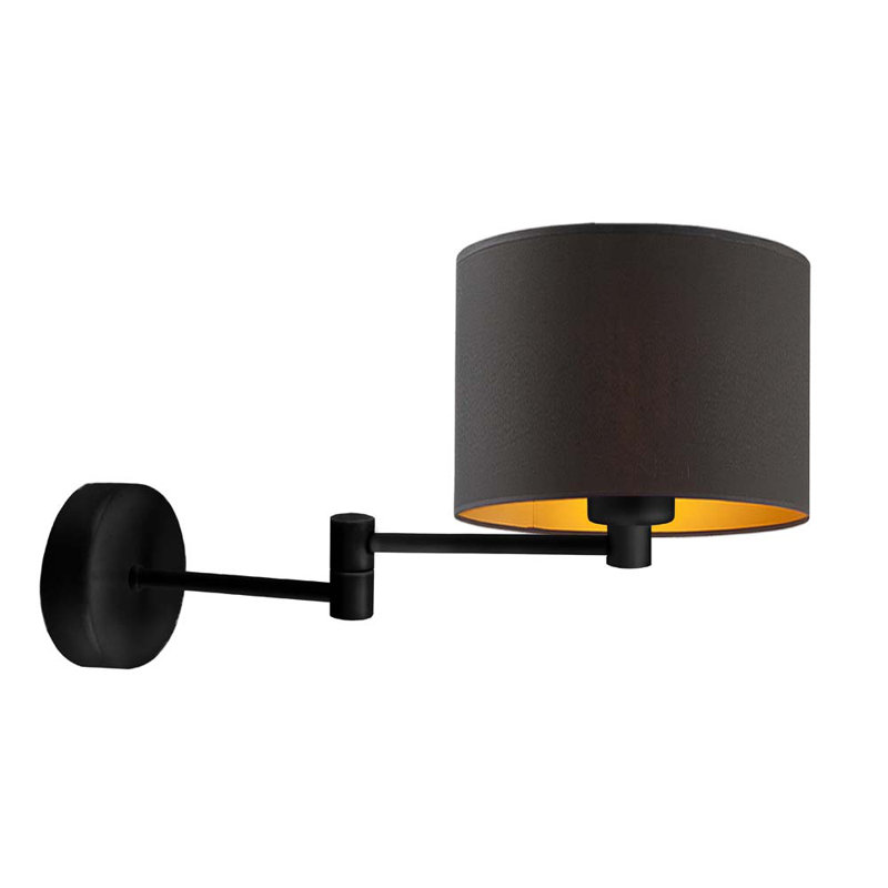 Sussman Steel Swing Arm Sconce, Black, Black