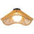 Luminora Handwoven Rattan Boho Glass Flush Mount Ceiling Light