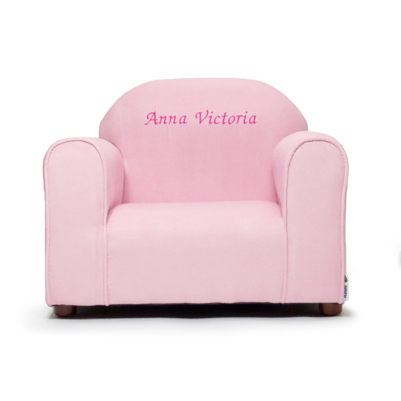 Little-Furniture Personalized Kids Club Chair, Hot Pink, Yes, Pink