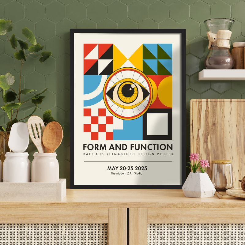Z Z Bauhaus, affiche Mid Mid Century, Structure noire
