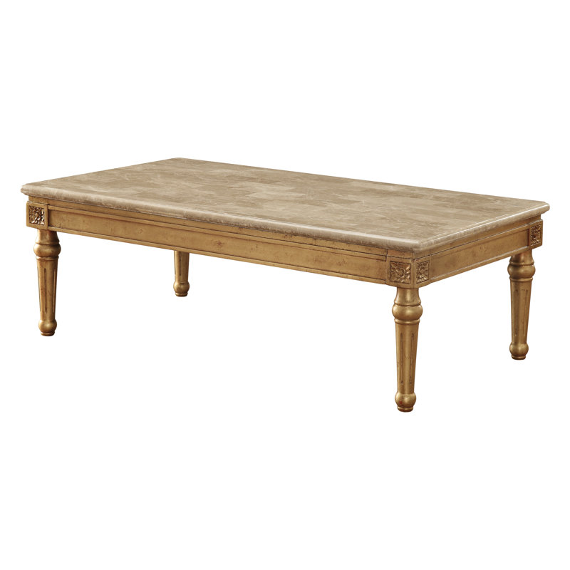 Elegant Rectangular Lift-top Coffee Table with Marble and Wood