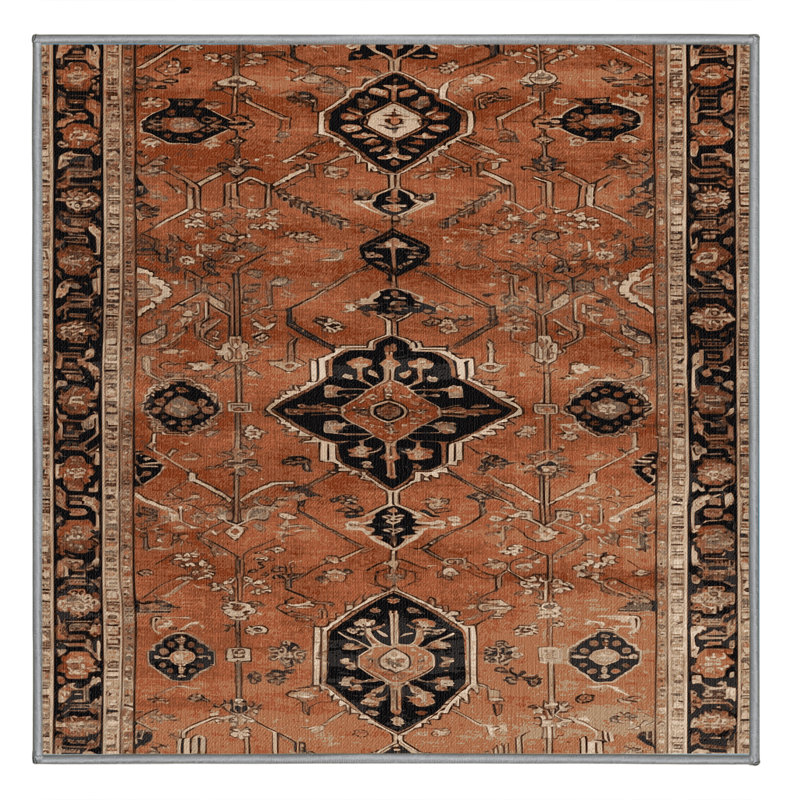 Tapis brun lavable à la machine, Carré 4 pi