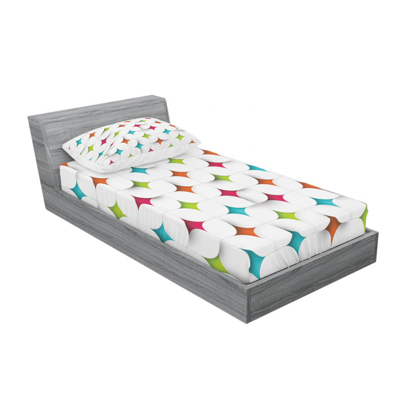 Microfiber Geometric Sheet Set, Twin XL Sheet Set with Pillowcase