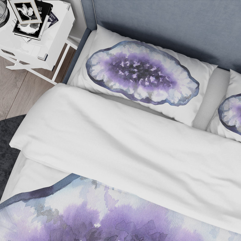 Cristal améthyste mauve - ensemble de housse de couette moderne - microfibre de polyester