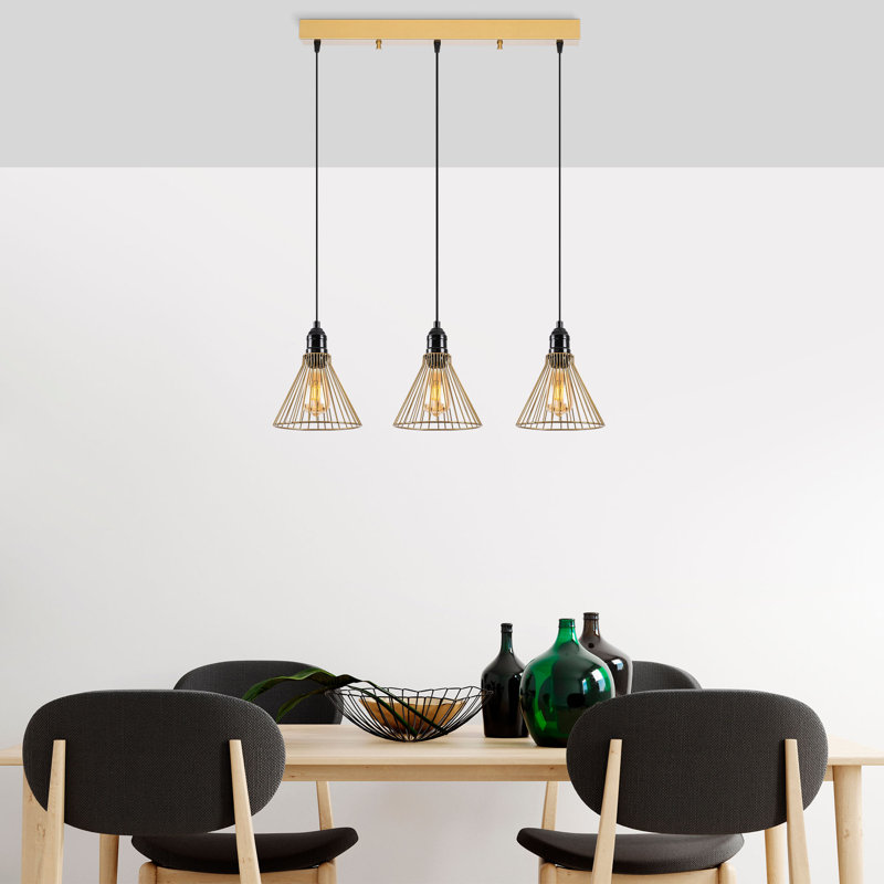 Luminaire suspendu 3 lumières pour îlot de cuisine