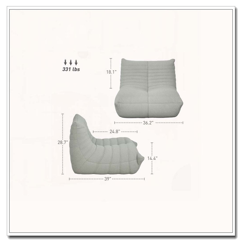 Fauteuil à billes, Gris clair