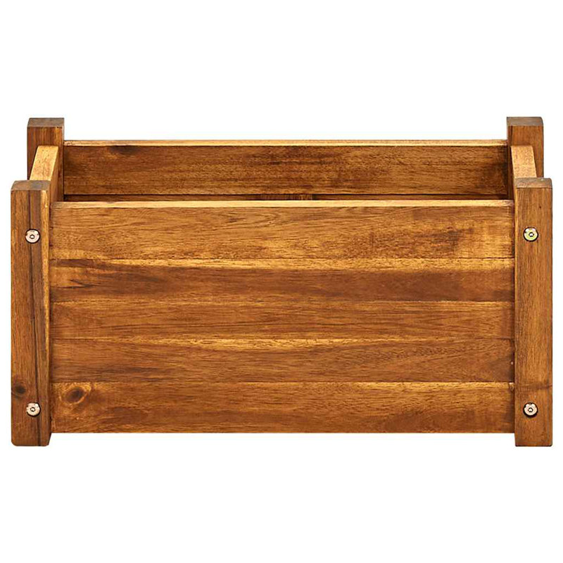 Raised Bed Brown Acacia Wood with Oil Finish Compact Durable Outdoor Garden