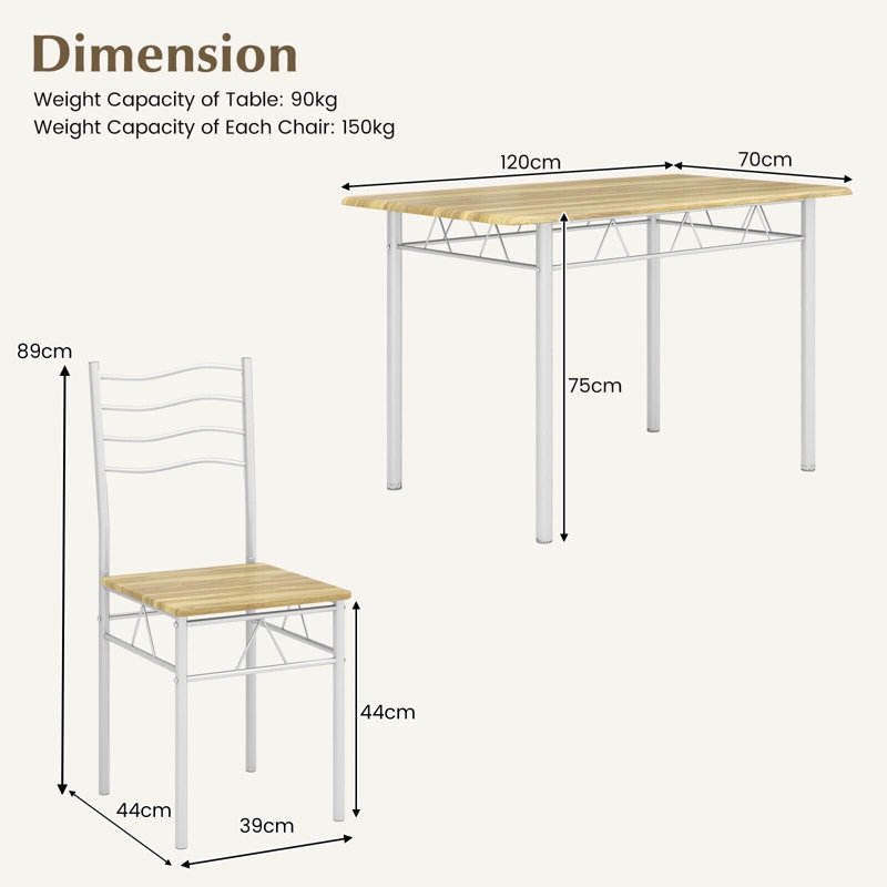 Sanno 4 - Person Dining Set, Brown, Grey