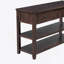Console de style rétro fabriquée en pin massif avec deux tablettes ouvertes et trois tiroirs pour la décoration intérieure