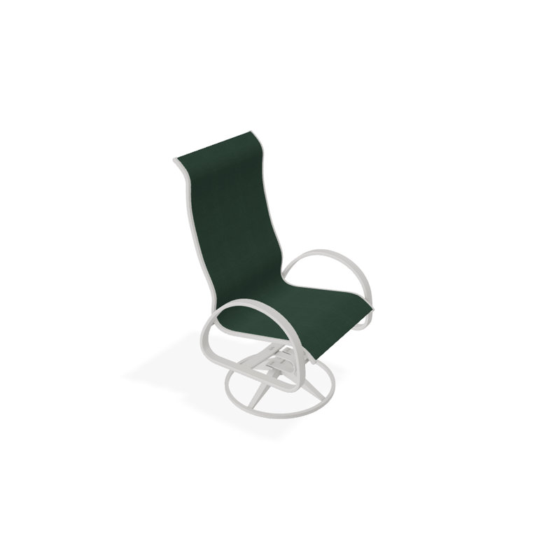 Aruba 1 Outdoor Dining Armchair, Textured Snow, Forest Forest Green 22D Sunbrella®
