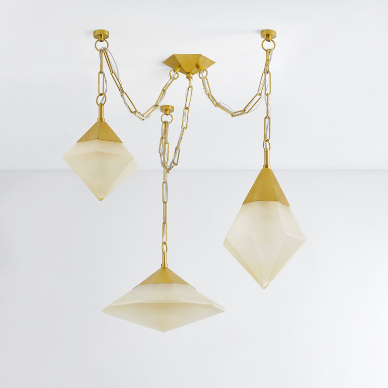 Lustre à 3 lumières en acier Angelique