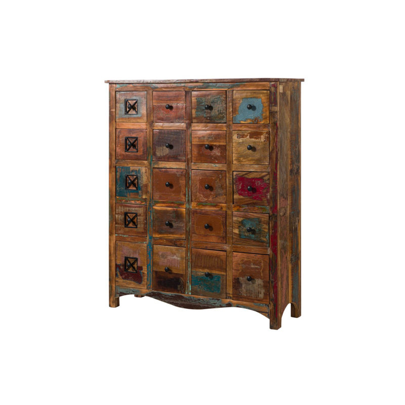 Nature Of Spirit Solid Wood 125 cm W Chest of 20 Drawers