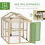 Poulailler, grand poulailler en bois, conception combinable avec perchoirs et portes pour l'extérieur, la cour, la ferme, 4,6 pi x 2,8 pi, bois naturel-125250367