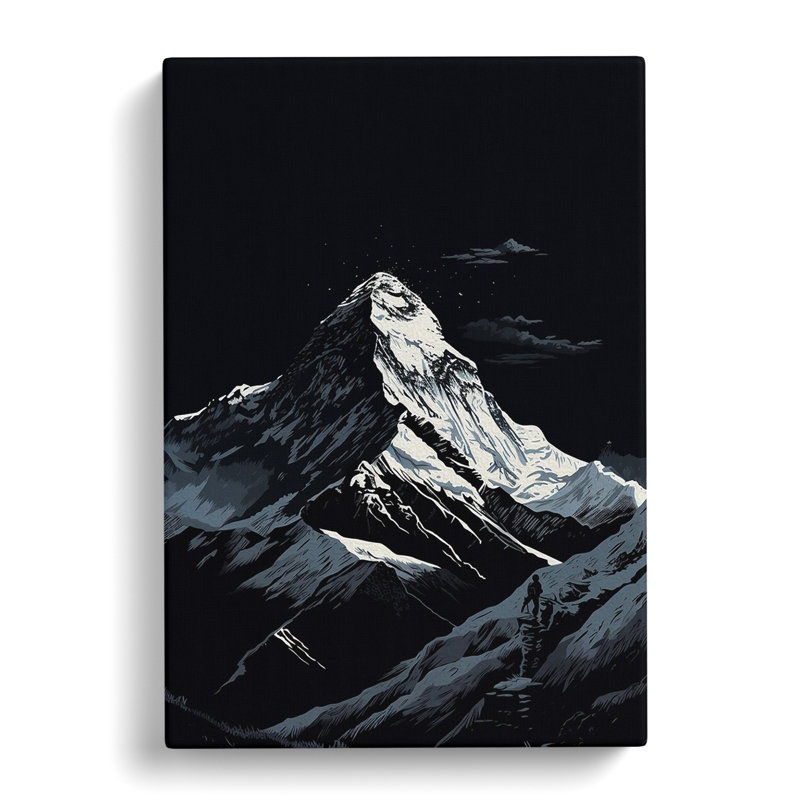 Mount Everest Line Art - Wrapped Canvas, 76cm H x 50cm W x 3cm D