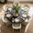 6 - Person Dining Table Sets With Round Table & 6 Upholstered Fabric Chairs-429212703-429212673