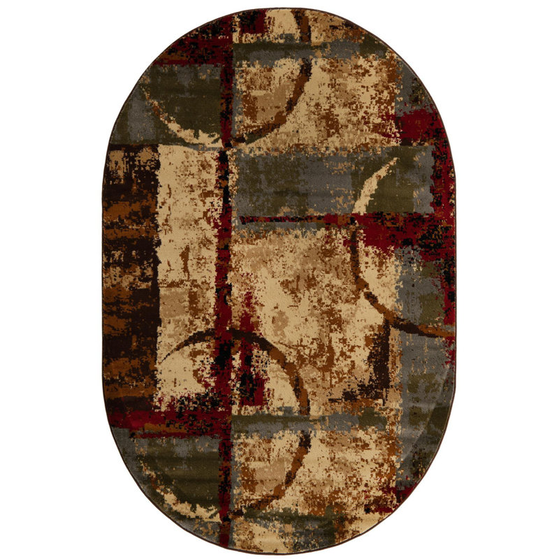 Trejo Abstract Indoor Rug, Oval 5'3" x 8'