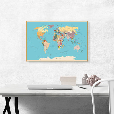 Carte du monde - impression sur toile tendue