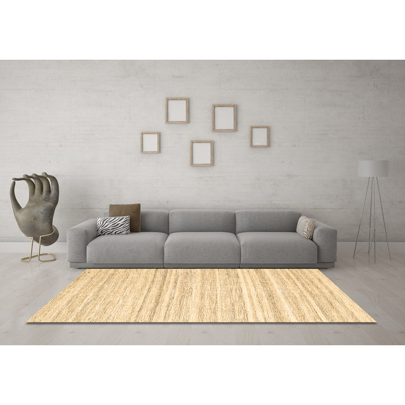 Tapis contemporains brun lavable à la machine 2769, Carré 7 pi