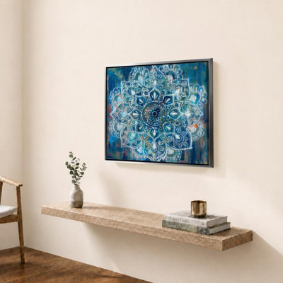 Mandala en bleu II par Danhui Nai - impression sur toile