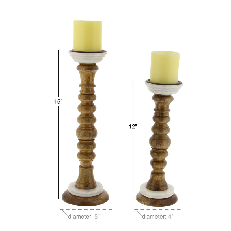 15'' H Stone Tabletop Candlestick