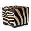 Zebra Hide Cube Ottoman