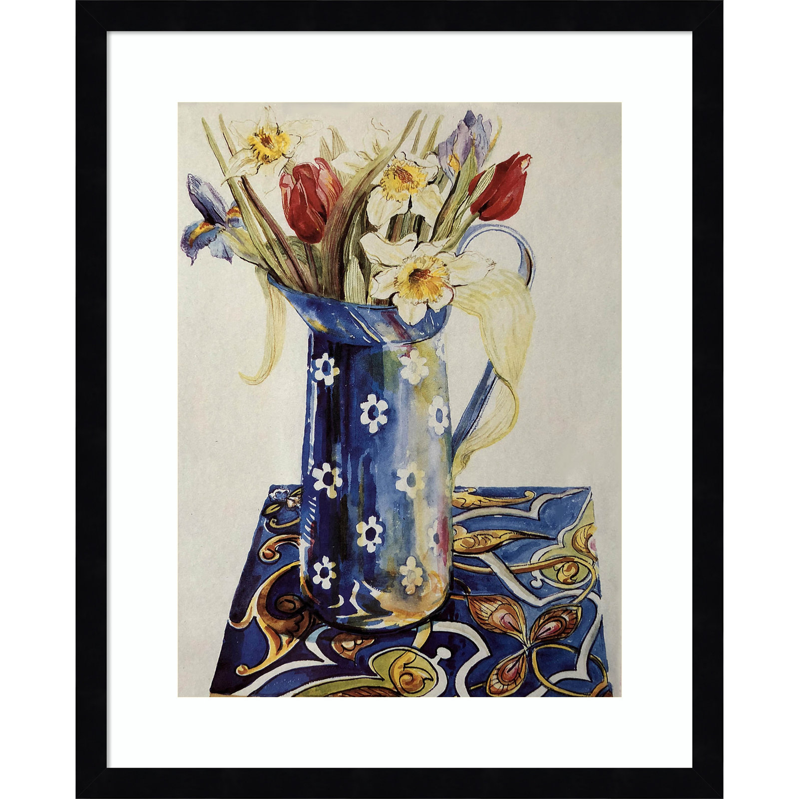 Tulips Print by Joan Thewsey, 21" H x 17" W, Black
