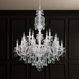Sterling 20 Light 34in x 43in Three-Tier Chandelier in Gold with Clear Heritage Handcut Crystals