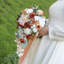 Bouquets de mariée pour la mariée, bouquet de fleurs artificielles en cascade pour la mariée