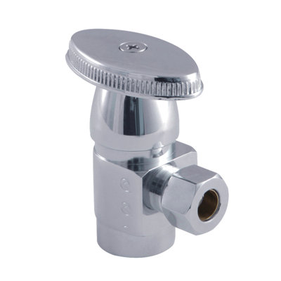 Kingston Brass Americana 1/2-Inch FIP x 3/8-Inch OD Comp Anti-Seize Deluxe Quarter-Turn Ceramic Hardisc Cartridge Angle Stop