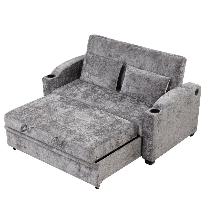 Canapé-lit convertible en chenille 61,6 po