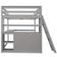 Lit mezzanine double en bois avec bureau et 2 tiroirs Hadi-115335264