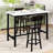 Ensemble de table de bar 39 po pour 2 personnes avec tabourets en cuir PU