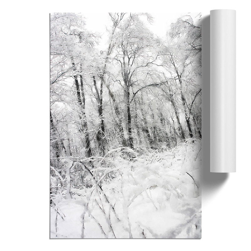 Winter Forest Painting - Frameless Print, 42cm H x 30cm W x 0.1cm D