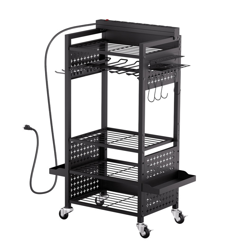 Chariot de rangement pour outils à 5 niveaux avec chariot de garage sur roulettes