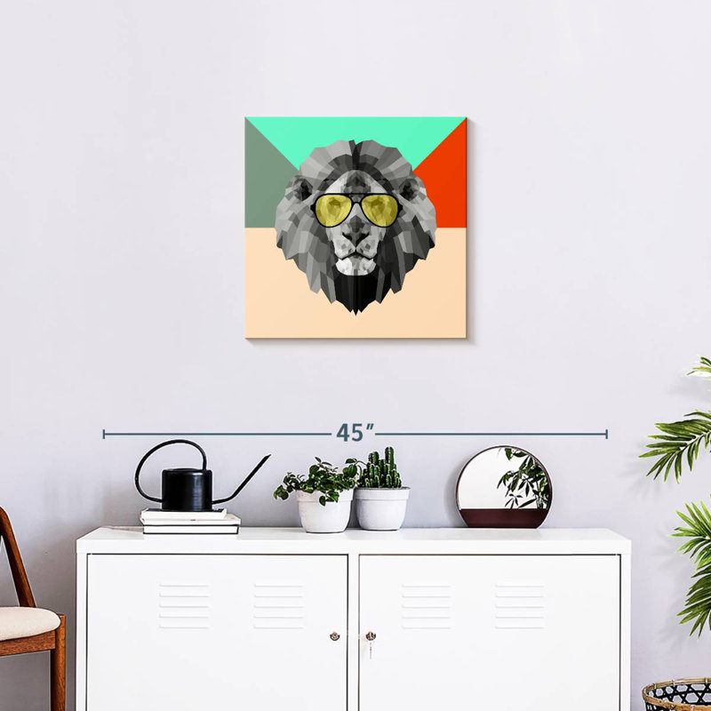 Brampt Party Lion In Glasses, 10" H x 10" W