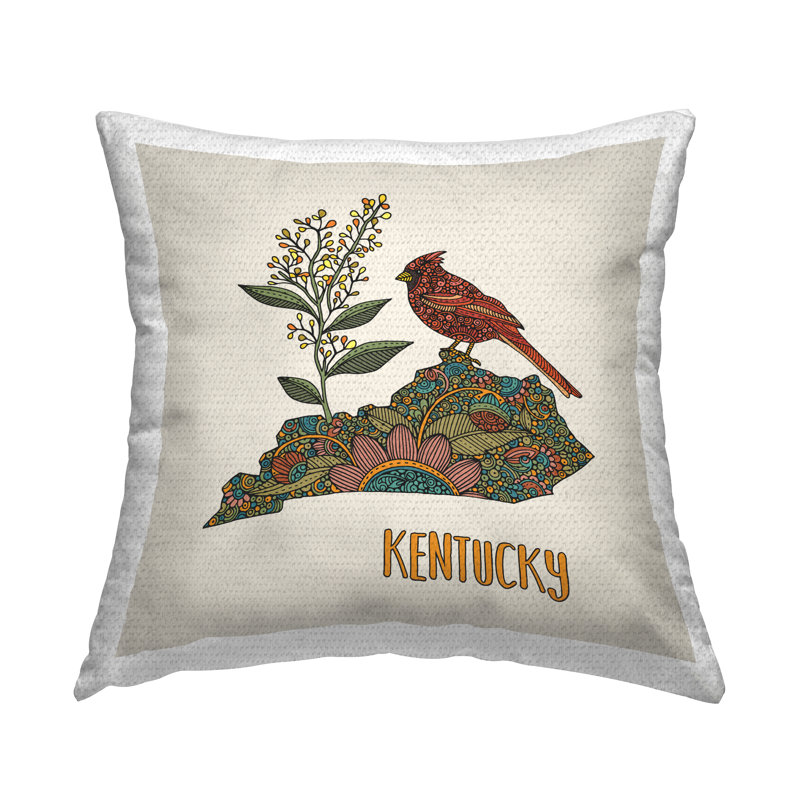 Coussin d'extérieur Kentucky Cardinal Bird par Valentina Harper