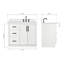Meuble-lavabo rectangulaire simple décalé à droite de 43 pouces avec comptoir en quartz blanc pur de 1,5 pouce d'épaisseur.-133043442-133043447