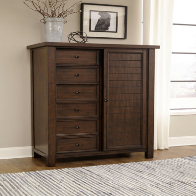 Armoire-penderie classique transitionnelle 8 tiroirs avec tablettes de rangement au fini brun, 1 pièce, sans assemblage