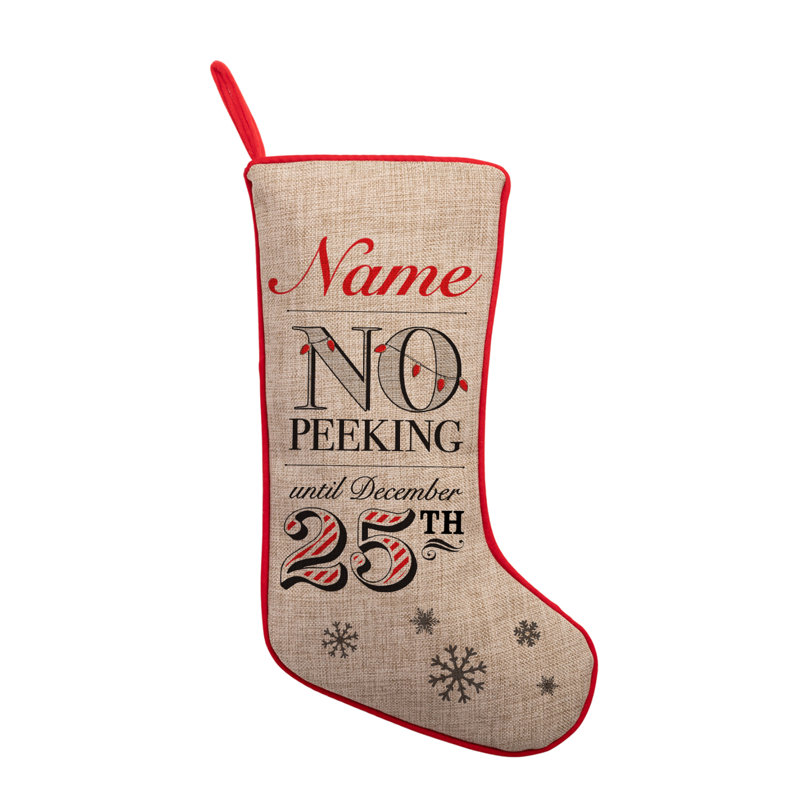 No Peeking Personalized Stocking, Yes