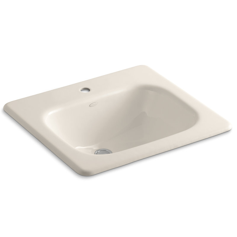 Tahoe Metal Rectangular Drop-In Bathroom Sink with Overflow, Innocent Blush, Single