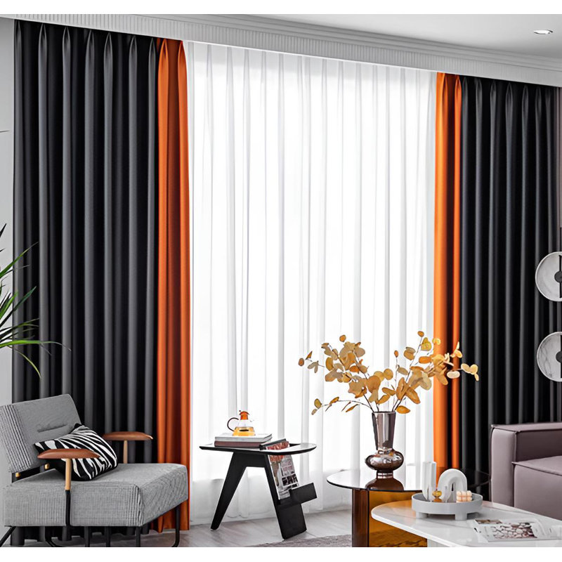 Maysea Room Darkening Curtain Pair, 98.43" W x 106.3" L
