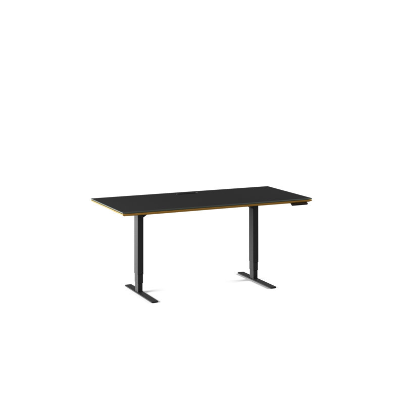Sequel 20 Glass Writing Desk, Natural Walnut, 24" H x 66" W x 30" D