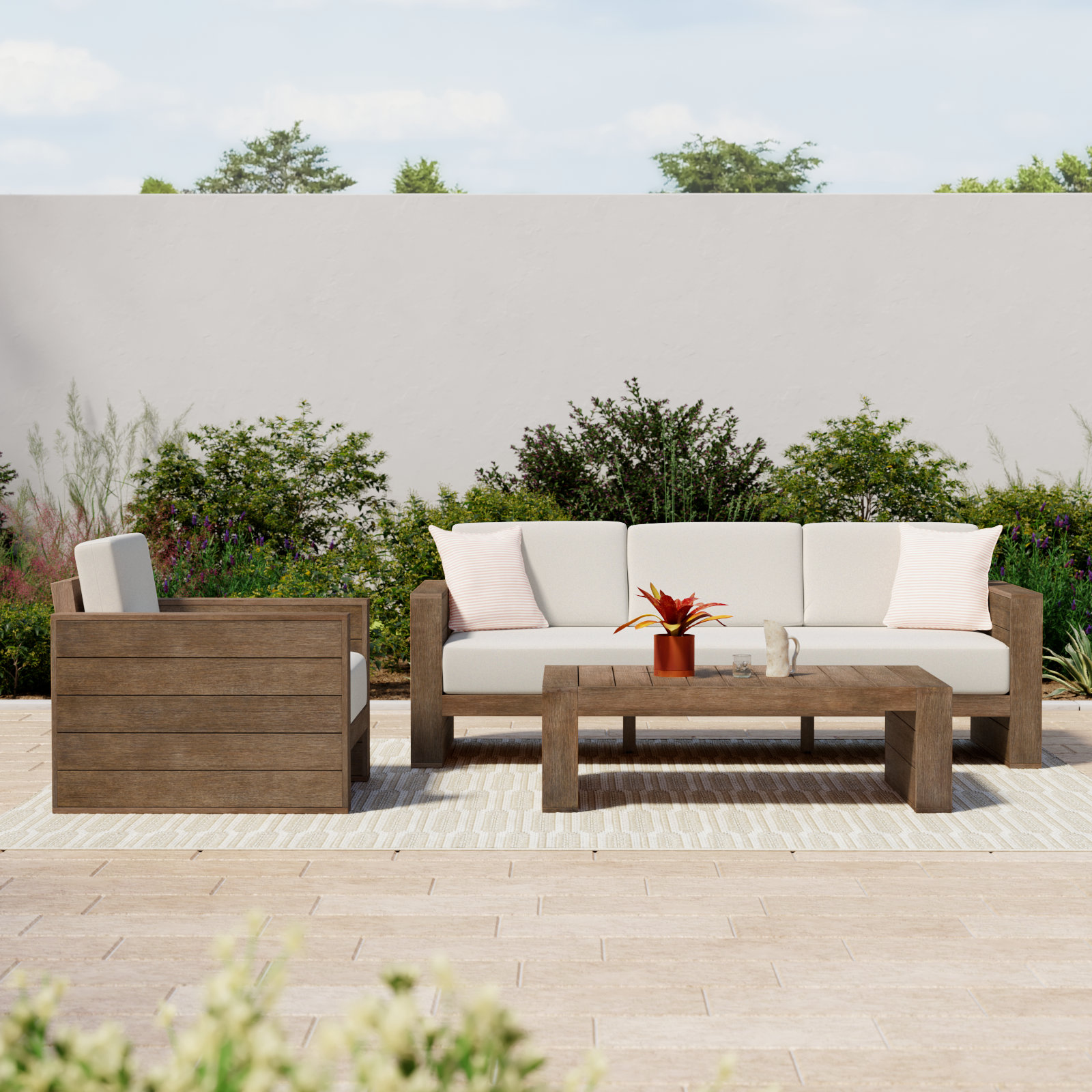 Westport 4-Person Eucalyptus Patio Seating Group