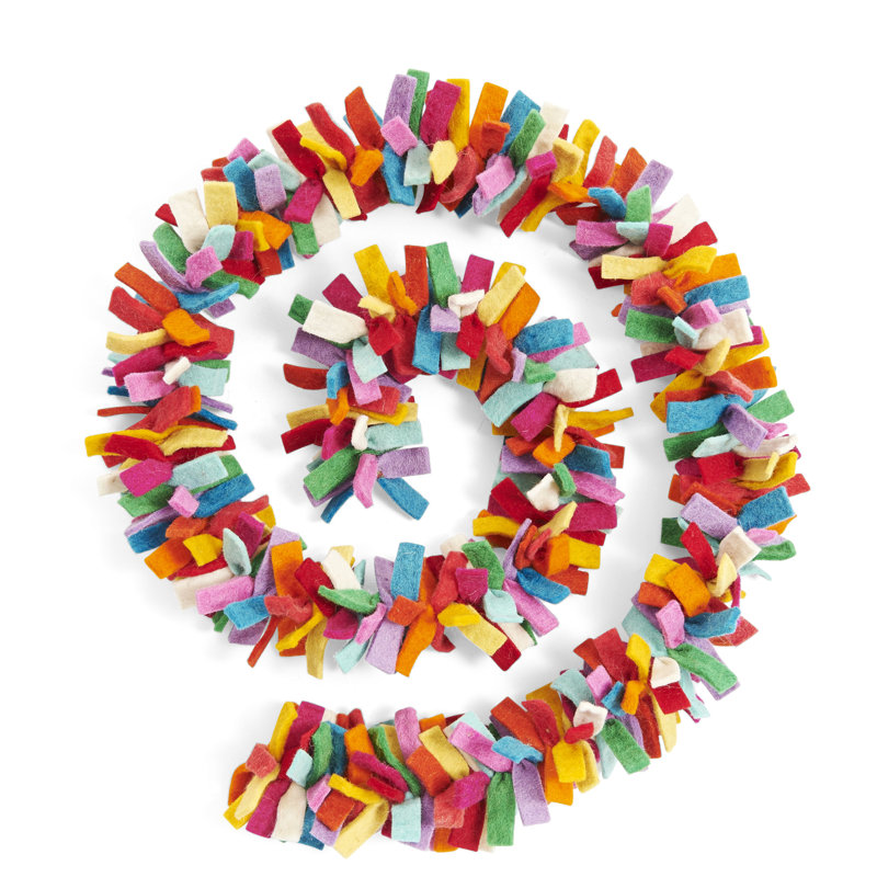 Multicolor Confetti Garland in Hand Felted Wool